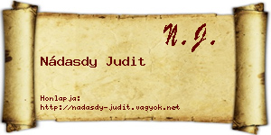 Nádasdy Judit névjegykártya